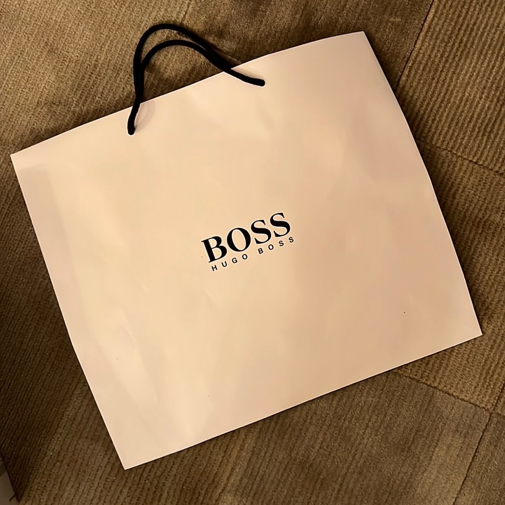HUGO BOSS paper bag 15.5”x13”x4.5”